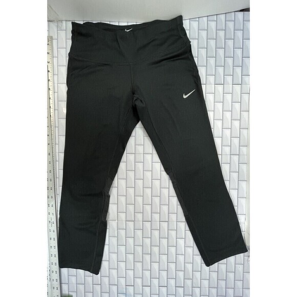 Set of 2 Nike Running Cropped Legging Womens XS Nylon Stretch Black - Picture 11 of 16